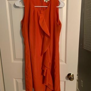 Orange ruffle tank dress